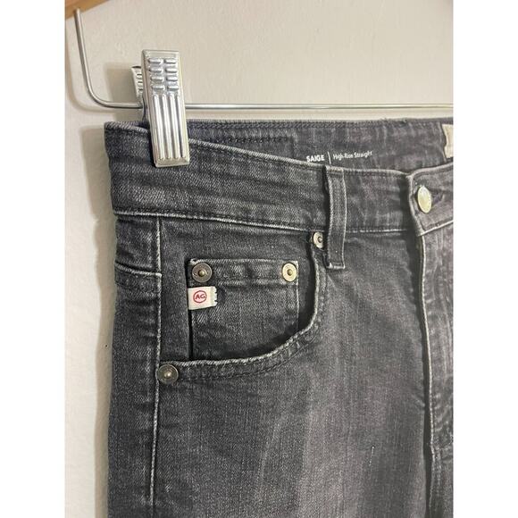 AG Adriano Goldschmied Jeans 27 Saige Straight Black Stretch High Rise Denim - Picture 6 of 11